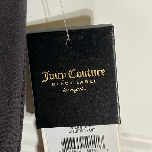 NWT Juicy Couture Black Label Pitch Black HW Ankle Cuffed Suiting Pant, Size 10 - Picture 10 of 10